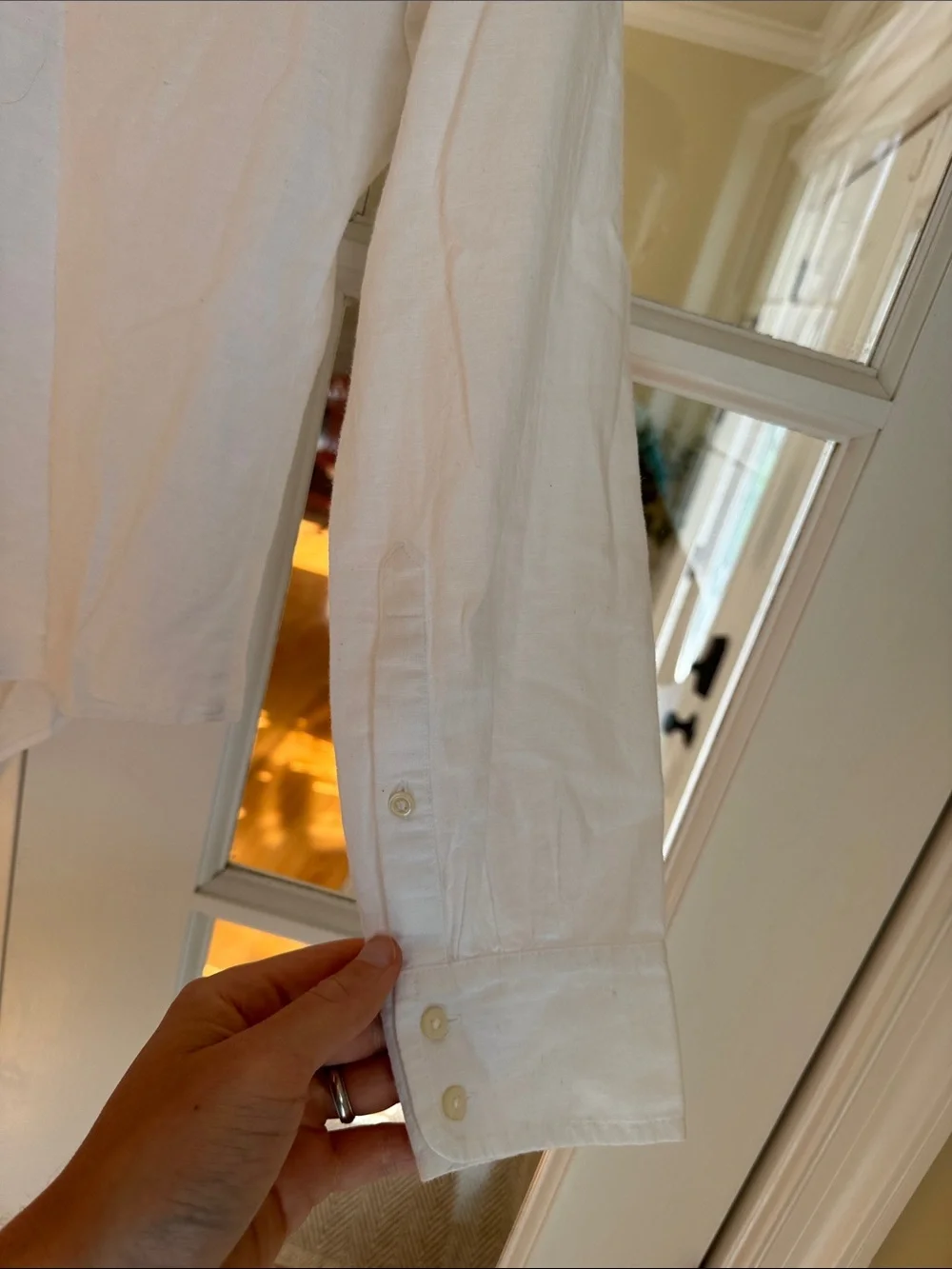 J. Crew White Long-Sleeve Casual Button-Down Shirt